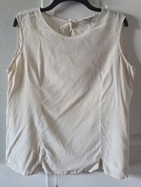 Dana Taylor 100% Silk Ivory Sleeveless Blouse